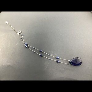 Blue Gemstone Pendant Sterling Silver Necklace